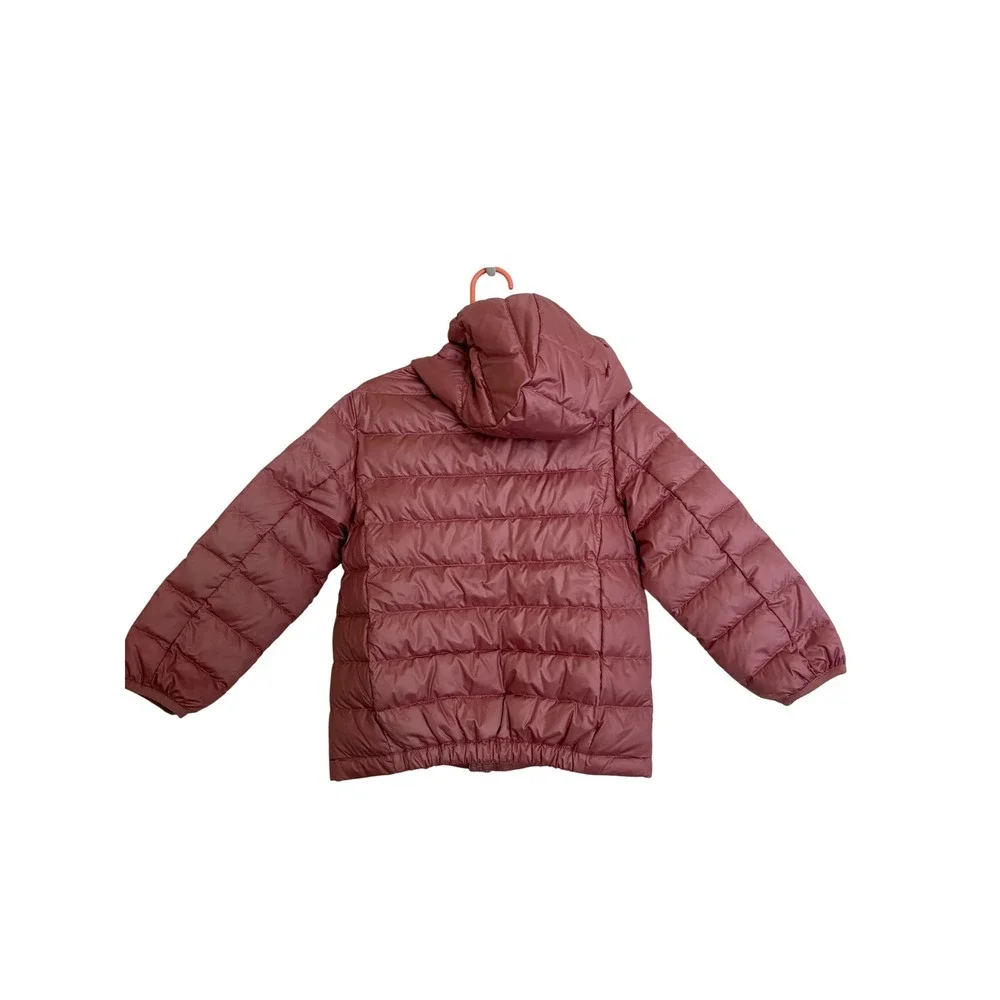 Quince Kids Dusty Rose Lightweight Down Hooded Puffer Jacket 4T NWT